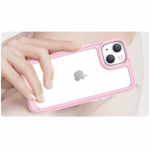 Outer Space Case iPhone 14 Plus kõva kate geelraamiga roosa