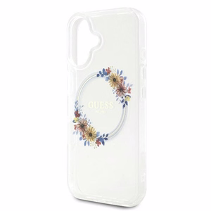 Guess IML Flowers Wreath MagSafe iPhone 16 Plus Ümbris - Clear