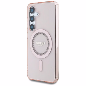 GUESS ümbris jaoks SAMSUNG S25 GUHMS25SPFTDTEP (Magnetic IML Rhinestones) roosa
