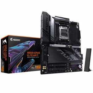 GIGABYTE B850 AORUS ELITE WIFI7 emaplaat - AMD Ryzen 9000 Series CPUs, 14+2+2 Phases Digital VRM, up to 8200MHz DDR5 (OC), 1xPCIe 5.0 + 2xPCIe 4.0 M.2, 2.5 LAN, WIFI 7, USB 3.2 Gen 2x2