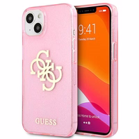 Guess GUHCP13SPCUGL4GPI iPhone 13 mini 5,4" roosa/roosa hard ümbris Glitter 4G Big Logo