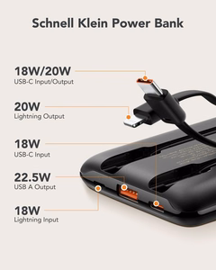 Powerbank Veger C11 (W1170) PD QC3.0 2A 22,5W 10 000 mAh with built-in cables USB C / Lightning must