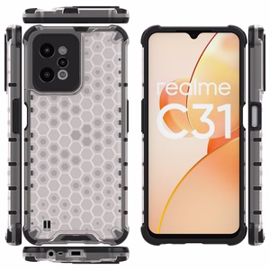 Honeycomb case бронированная крышка с гелевой рамкой Realme C31 прозрачный