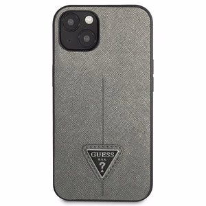Guess GUHCP14MPSATLG iPhone 14 Plus 6.7 "silver / silver hardcase SaffianoTriangle Logo