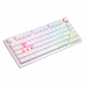 SAVIO PHENIX WHITE juhtmevaba mehaaniline klaviatuur, Gateron Red Pro, ABS