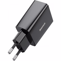 Baseus Speed Mini Quick Laadija, USB-C, PD, 3A, 20W (must)