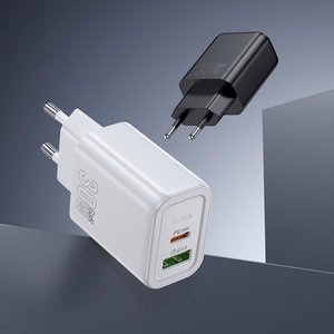 Laadija Hoco N63 30W GaN USB-C/USB-A must