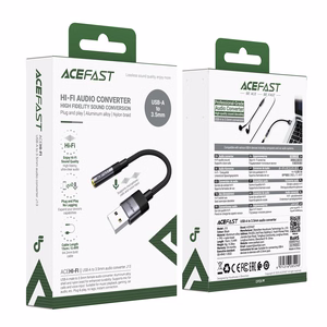 Acefast J13 USB-A 3.5mm mini jack adapter - must