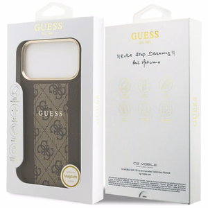 GUESS ümbris jaoks IPHONE 17 Pro Max compatible with MagSafe GUHMP17XPG4SEMCW (PU W/ 4G Stripe) brown