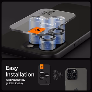 Spigen Glas.tR EZ Fit Optik kaamerakaitse iPhone 14 Pro / Pro Max / 15 Pro / Pro Max / 16 Pro / Pro Max 17 Pro / 17 Pro Max - must 2 tk.