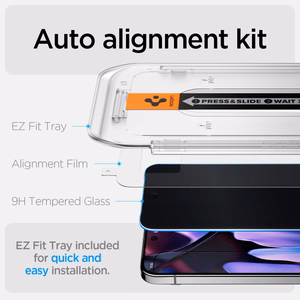 Приватное стекло Spigen Glas.TR "Ez Fit" Privacy HD 2-pack для Google Pixel 9 / 9 Pro