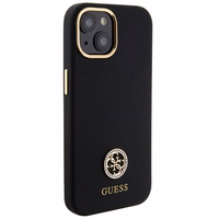 Guess Silicone Logo Strass 4G Ümbris jaoks iPhone 15 - must