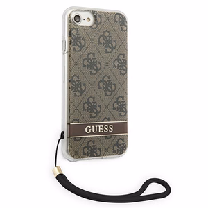 Guess GUOHCI8H4STW iPhone SE 2022 / SE 2020 / 7/ 8 pruun/pruun hardcase 4G Print Strap