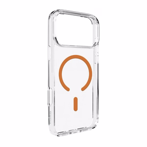 Puro Lite Mag TPU+PC Ümbris Compatible with MagSafe jaoks iPhone 17 Pro Max - Läbipaistev with Oranž Ring