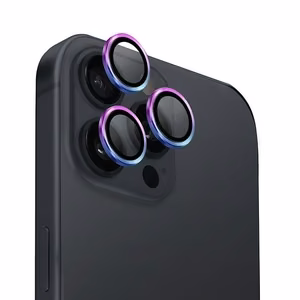Uniq Optix alumiiniumist kaamera objektiivi kaitse iPhone 16 Pro 6.3" / 16 Pro Max 6.9" sillerdav kaamera objektiivi klaas aplikaatoriga