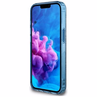 Guess IML Metal Glitter 4G Circle Triangle MagSafe Ümbris jaoks iPhone 16e - Sinine