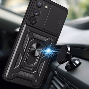 Чехол Hybrid Armor Camshield для Samsung Galaxy S23+ бронированный с защитой камеры красный