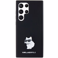 Karl Lagerfeld Silicone Choupette Metal Pin ümbris jaoks Samsung Galaxy S24 Ultra - must
