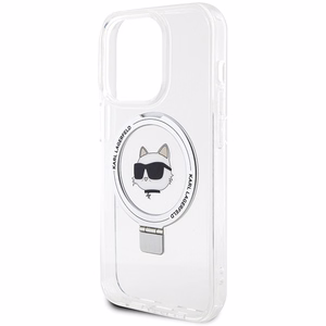 Karl Lagerfeld KLHMP15LHMRSCHH iPhone 15 Pro 6.1" белый/белый жёсткий чехол Ring Stand Choupette Head MagSafe