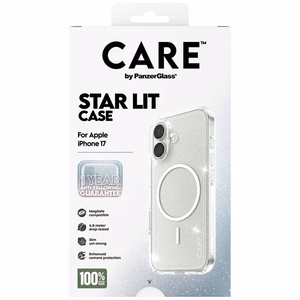CARE by PanzerGlass Flagship Urban Explorer Ümbris w. Valge MagSafe jaoks iPhone 17 - Clear Glitter