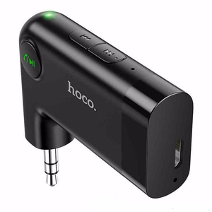 Juhtmevaba auto AUX vastuvõtja Hoco E53 must
