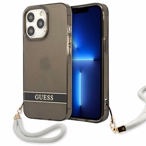 Guess GUHCP13LHTSGSK iPhone 13 Pro / 13 6.1" must/must kõvakott Läbipaistev Stap