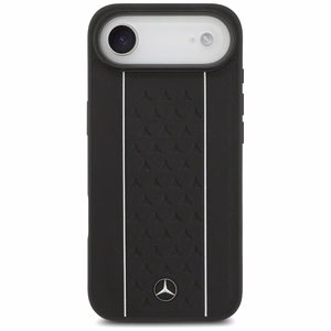 Mercedes Leather Star Pattern Stripes MagSafe ümbris jaoks iPhone Air - must