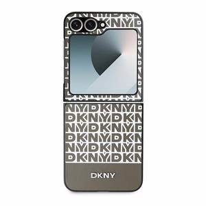 DKNY Repeat Pattern Bottom Stripe Ümbris jaoks Samsung Galaxy Z Flip 6 - Brown