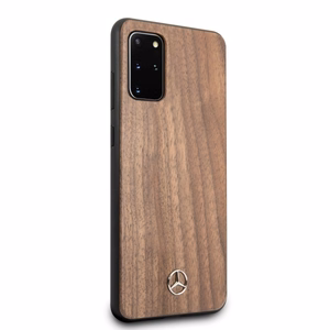 Mercedes Wood Line pähklipuust ümbris Samsung Galaxy S20+ jaoks - pruun