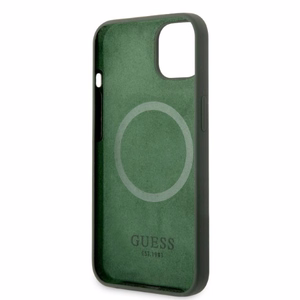 Guess GUHMP13MSBPLA iPhone 13 6.1" roheline/khaki hard ümbris Silicone Logo Plate MagSafe