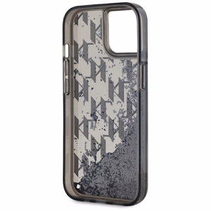 Karl Lagerfeld Liquide Glitter Monogram Gradient iPhone 15 Ümbris - Must