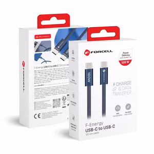 Kaabel USB C USB C Forcell F-Energy QC4.0 PD 5A 100W Cafule Color 1,2 m ACYH23 tumesinine