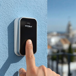 GreenBlue GB157 B Kinetic Battery-free Wireless Dorr Bell, Melodies, Black, Range up to 200m, IP44