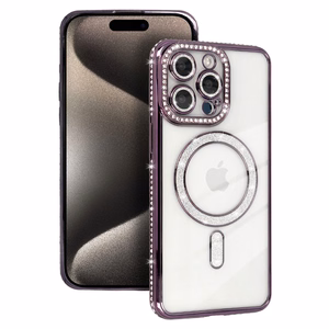 Bling Magsafe Ümbris jaoks Iphone 16 Pro purple