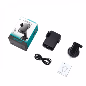 Autokinnitusein Joyroom ZS219 must / automaatne lukustus (juhtmevaba laadimine 15W) (mitte-magnetiline / kleepiv alus)