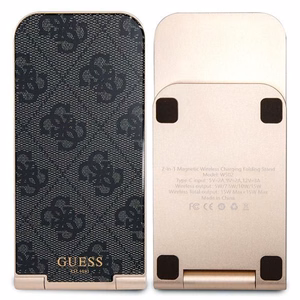 Guess 4G Pattern MagSafe foldable 2in1 15W induktiivne laadija - must