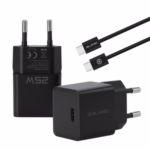 Blavec Wall charger BC-10 - Type C - PD 25W 3A with Type C to Type C cable (TCBC10-CB253A) black
