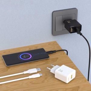 Dudao A23TEU 2.4A GaN USB-A seinalaadija USB-A - USB-C kaabliga - must