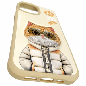 Nimmy Cool&Cute 2.0 Cat Ümbris jaoks iPhone 15 - Beige
