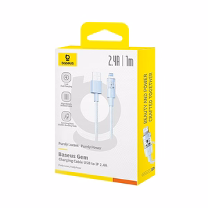 Baseus Gem USB-A kuni Lightning 2.4A kiirlaadimiskaabel 1 m, sinine