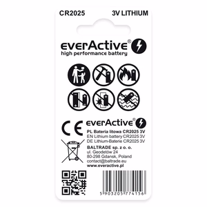 Liitiumaku mini everActive CR2025 - blister 2 tk