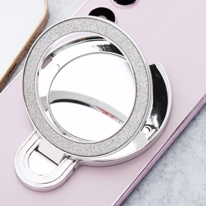 Phone stand CIRCLE MIRROR - stick-on - hõbedane