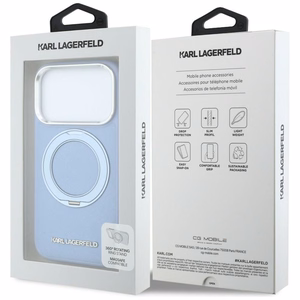 Helesinine KARL LAGERFELD ümbris IPHONE 18 Pro/17 Pro (Saffiano Classic Logo) jaoks, ühildub MagSafe'iga