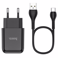 Phone Laadija Hoco USB A 2A 10W + Kaabel USB A to USB C N2 must