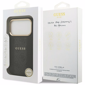 GUESS ümbris jaoks IPHONE 17 Pro compatible with MagSafe GUHMP17LPG4SEMCK (PU W/ 4G Stripe) must
