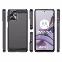 Carbon Ümbris jaoks Motorola Moto G13 flexible silicone carbon cover must