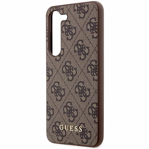 Guess GUHCS23SG4GFBR S23 S911 brown/brown hard ümbris 4G Metal kuldne Logo