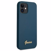 Guess GUHCP12SLSLMGBL iPhone 12 mini 5.4" sinine/sinine kõvakaaneline metallist logo Script