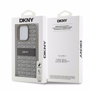DKNY Leather Mono Stripe & Metal Logo ümbris jaoks iPhone 15 Pro Max - beige