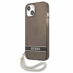 Guess GUHCP13SHTSGSK iPhone 13 mini 5.4" чёрный/чёрный жёсткий чехол Translucent Strap